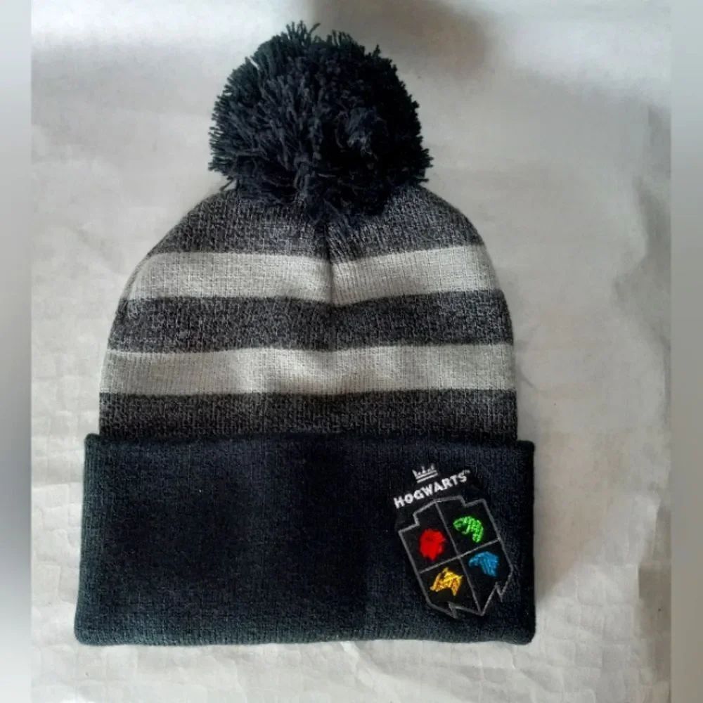 Harry Potter Hogwarts House Crests Patch Cuff Knit Beanie